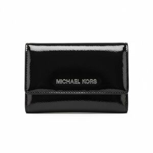 Michael Kors Jet Set Black Patent Compact Trifold Wallet NWT